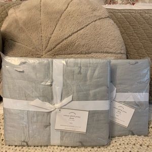 Pottery Barn Cotton Silk & Jersey Euro Sham Pair NWT